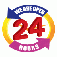 We Are Open 24 hours logo vector logo