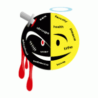 two faces of the life logo vector logo