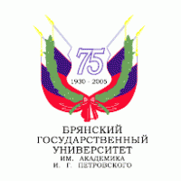 Bryansk State University 75 year logo vector logo