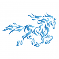 Blue fire horse logo vector logo