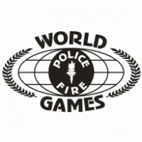 world police & fire games logo vector logo