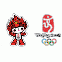 Beijing 2008 Olympic emblem and mascot logo vector logo