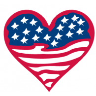 American Flag Heart logo vector logo