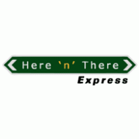 here n there express logo vector logo