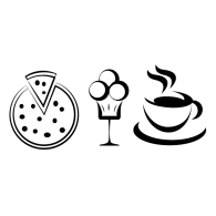 Coffee Pizza Ice Cream logo vector logo