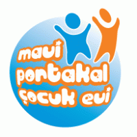 mavi portakal çocuk evi logo vector logo