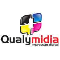 Qualymidia impressão digital logo vector logo