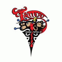 Voodoo Tattoo AT logo vector logo