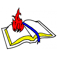 Flaming Bible logo vector logo