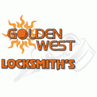 Golden west locksmiths logo vector logo