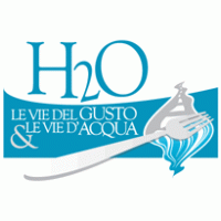 h20 le vie del gusto e le vie d’acqua logo vector logo