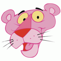 pink panther face logo vector logo