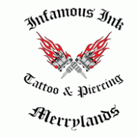 Infamous ink tattoo & piercing logo vector logo