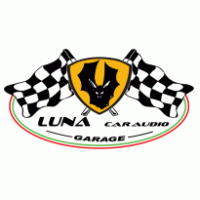 Luna car audio garage logo vector logo