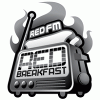 RedFM Red Breakfast Black & White logo vector logo
