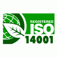 Registered ISO 14001 Green Leaf logo vector logo