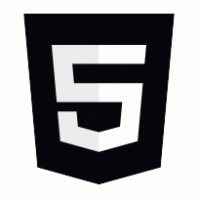 HTML5 without wordmark black&white logo vector logo