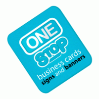 one stop business cards signs and banners logo vector logo