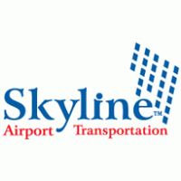 Skyline airport transportation logo vector logo