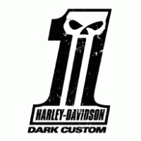 dark custom – harley-davidson logo vector logo