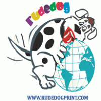 Rude Dog Print logo vector logo