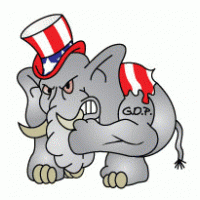 G.O.P. Republican Elephant logo vector logo