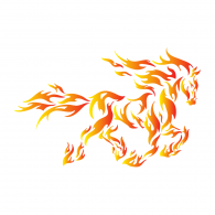 Red fire horse logo vector logo