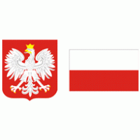 Polska flaga i godlo logo vector logo