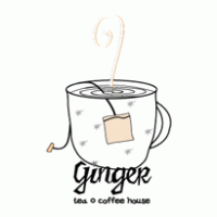 Ginger tea o coffee house logo vector logo
