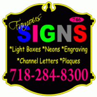 famous neon & signs logo vector logo