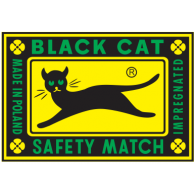 Black Cat Safety Match logo vector logo
